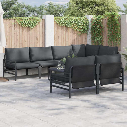 Set Divano da Giardino 7 pcs Antracite Acciaio & Tessuto - homemem39