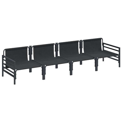 Set Divano da Giardino con cuscino 4 pcs Nero Acciaio | homemem39