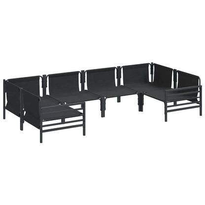 Set Divano da Giardino con cuscino 6 pcs Nero Acciaio | homemem39