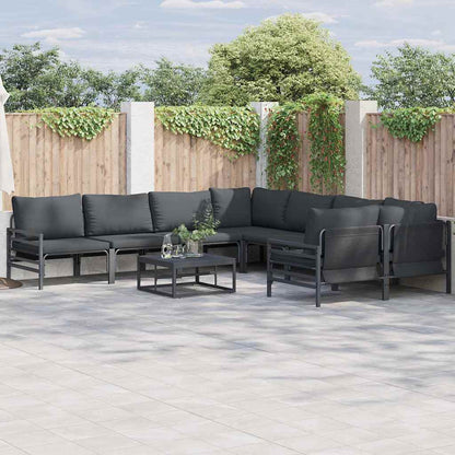 Set Divano da Giardino con cuscino 8 pcs Nero Acciaio | homemem39