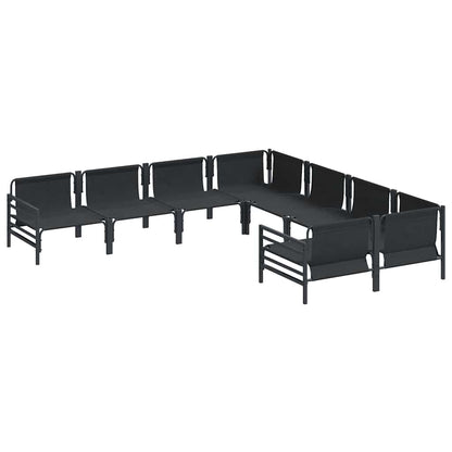 Set Divano da Giardino con cuscino 8 pcs Nero Acciaio | homemem39