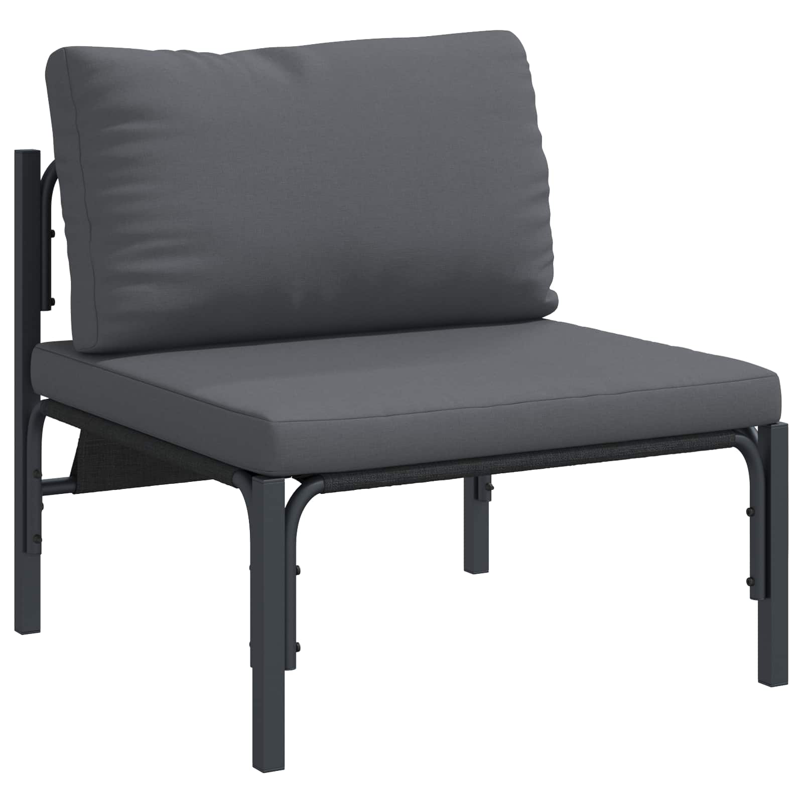 Set Divano da Giardino con cuscino 13 pcs Nero Acciaio | homemem39