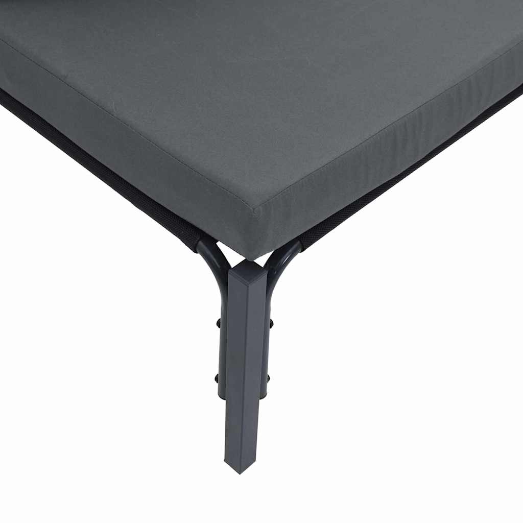 Set Divano da Giardino con cuscino 7 pcs Nero Acciaio | homemem39