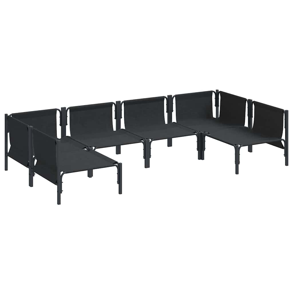 Set Divano da Giardino con cuscino 6 pcs Nero Acciaio | homemem39