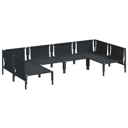 Set Divano da Giardino con cuscino 6 pcs Nero Acciaio | homemem39