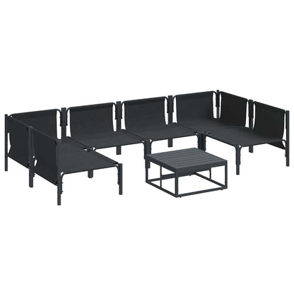 Set Divano da Giardino con cuscino 7 pcs Nero Acciaio | homemem39