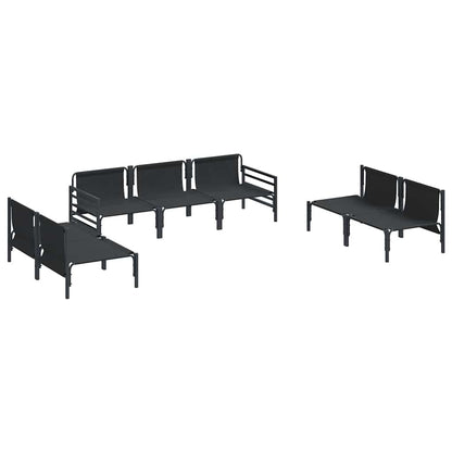 Set Divano da Giardino con cuscino 7 pcs Nero Acciaio | homemem39