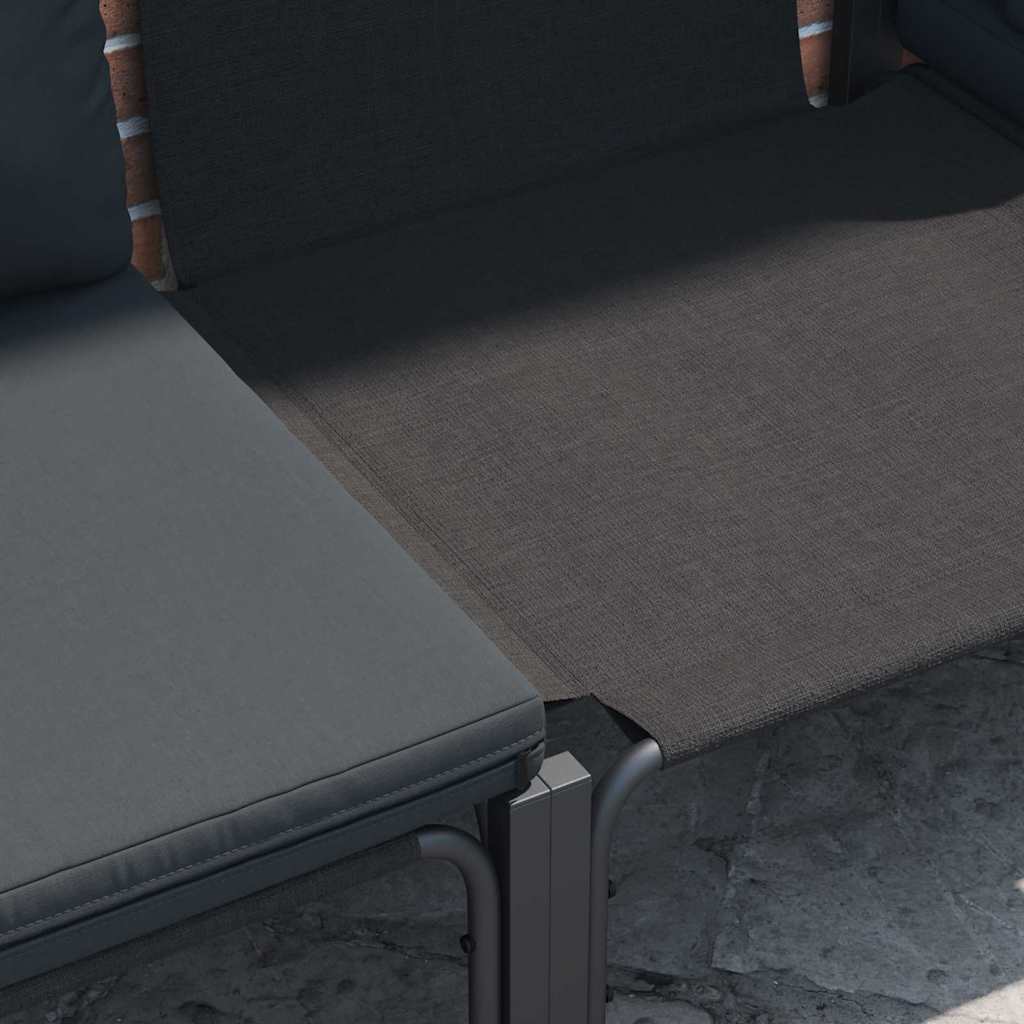 Set Divano da Giardino con cuscino 4 pcs Antracite Acciaio - homemem39