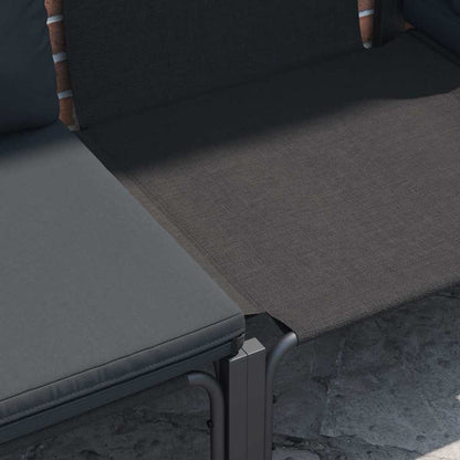 Set Divano da Giardino con cuscino 4 pcs Antracite Acciaio - homemem39