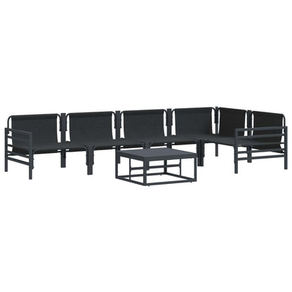 Set Divano da Giardino con cuscino 6 pcs Nero Acciaio | homemem39