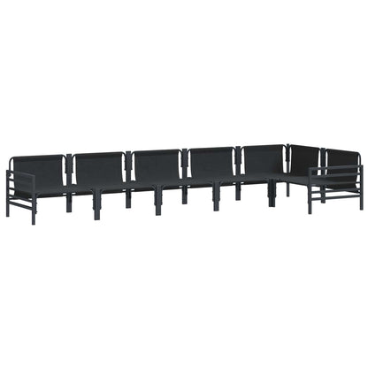 Set Divano da Giardino con cuscino 6 pcs Nero Acciaio | homemem39