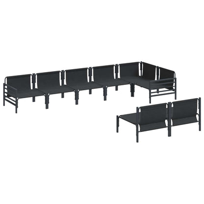 Set Divano da Giardino con cuscino 8 pcs Nero Acciaio | homemem39