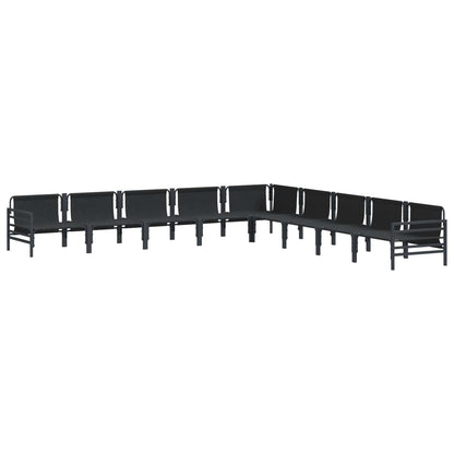 Set Divano da Giardino con cuscino 9 pcs Nero Acciaio | homemem39
