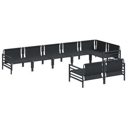 Set Divano da Giardino con cuscino 8 pcs Nero Acciaio | homemem39