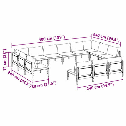 Set Divano da Giardino Antracite Acciaio - homemem39