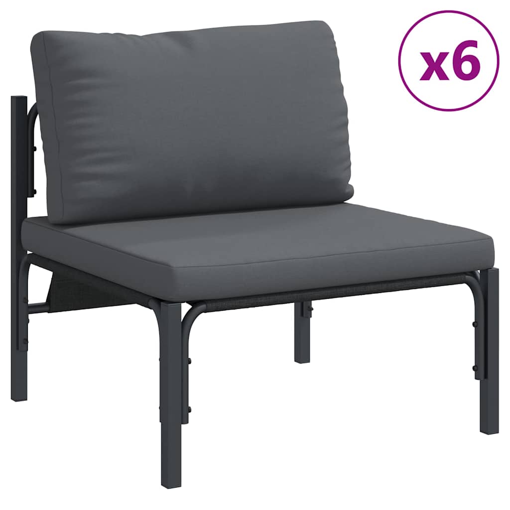Set Divano da Giardino con cuscino 13 pcs Nero Acciaio | homemem39