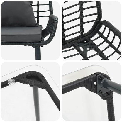 Set di Mobili da Giardino con cuscino 4 pcs Marrone Nero Crema - homemem39