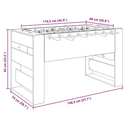 Tavolo da Calcio 2 pcs Grigio cemento 146,5 x 74 x 85 cm
