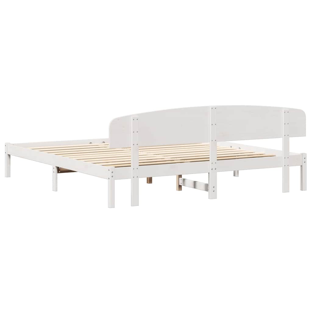 Struttura del letto Bianco 200 x 200 cm Pino massello | homemem39