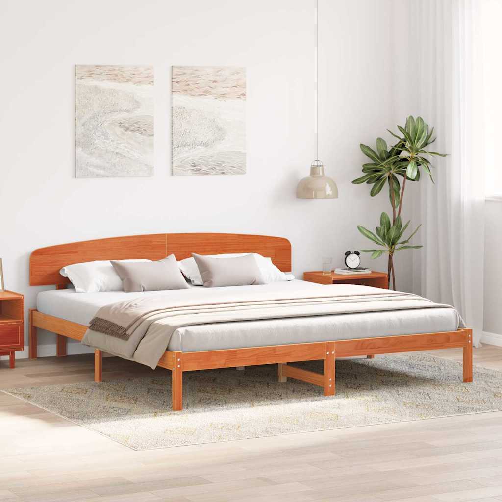 Struttura del letto Marrone cerato 200 x 200 cm Pino massello | homemem39