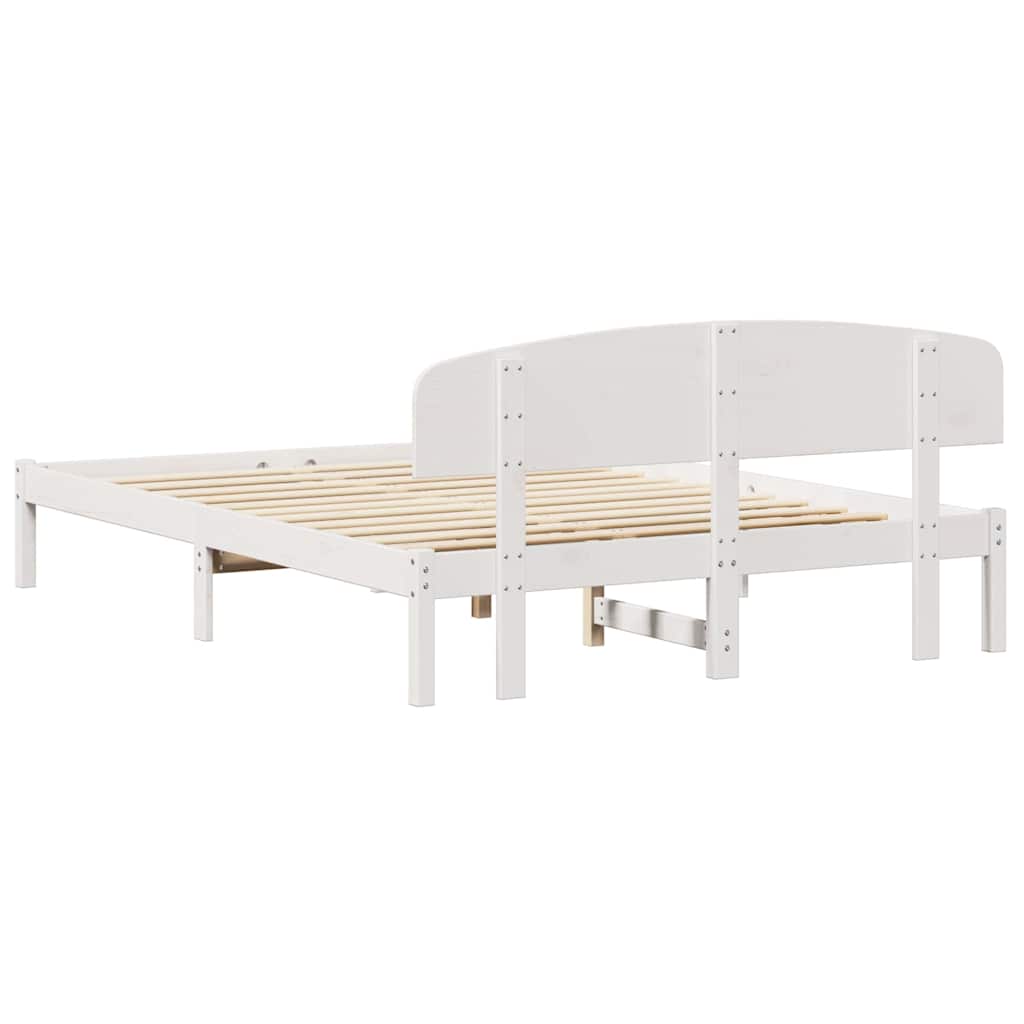 Struttura del letto Bianco 160 x 200 cm Pino massello | homemem39