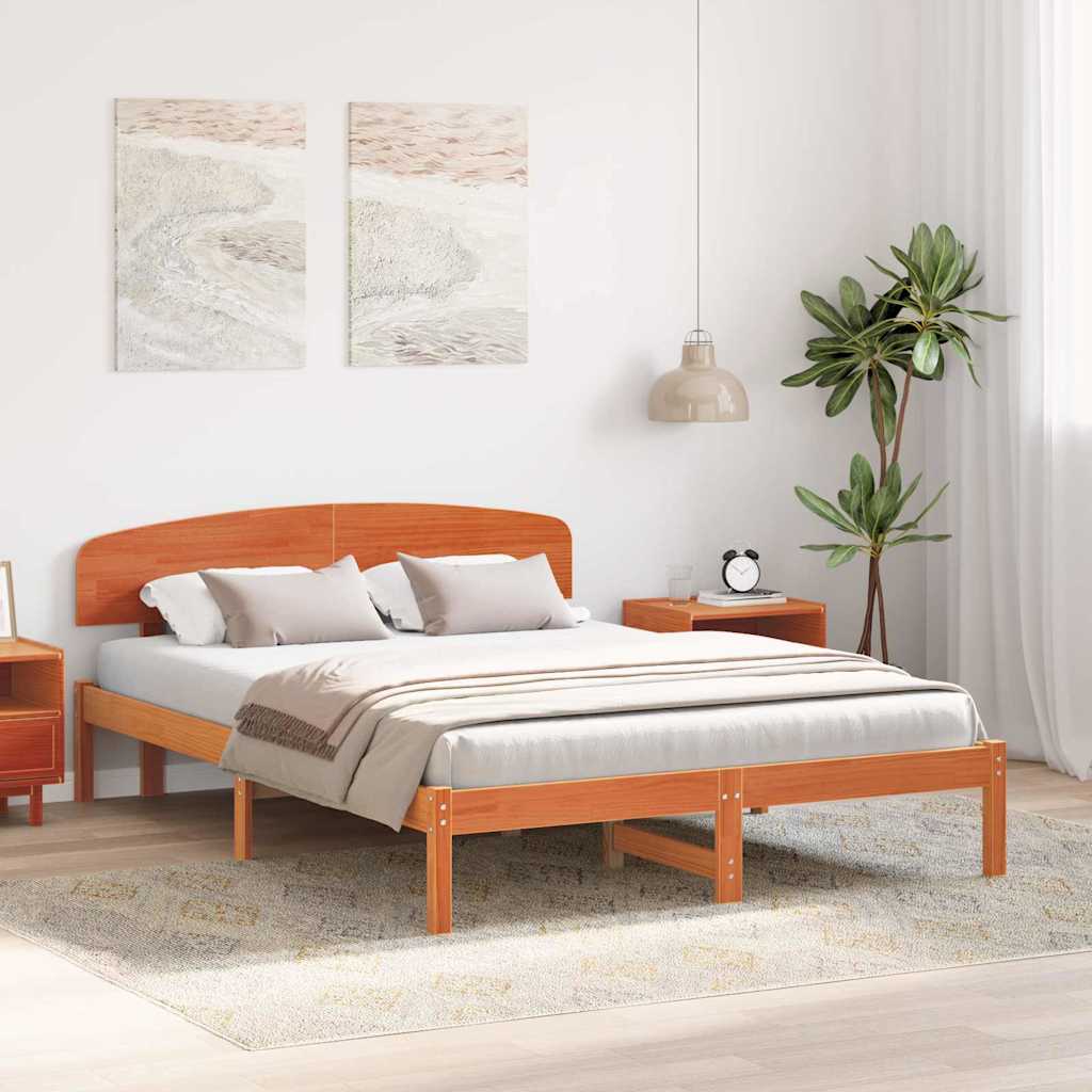 Struttura del letto Marrone cerato 160 x 200 cm Pino massello | homemem39