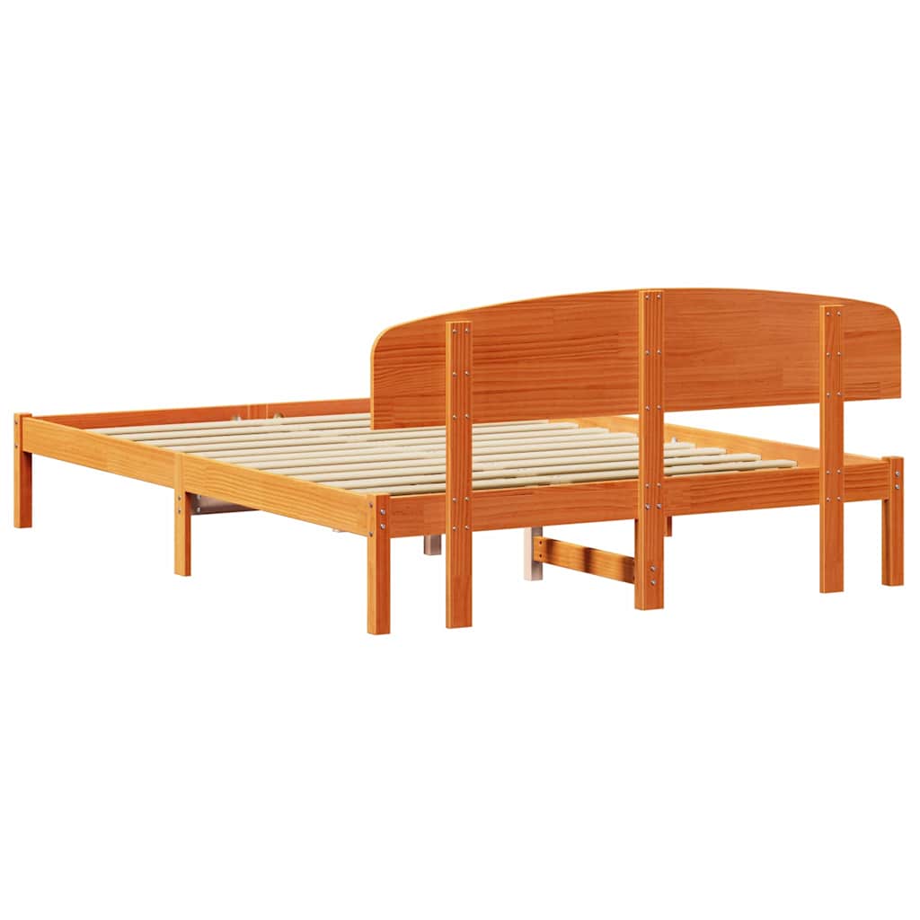 Struttura del letto Marrone cerato 160 x 200 cm Pino massello | homemem39