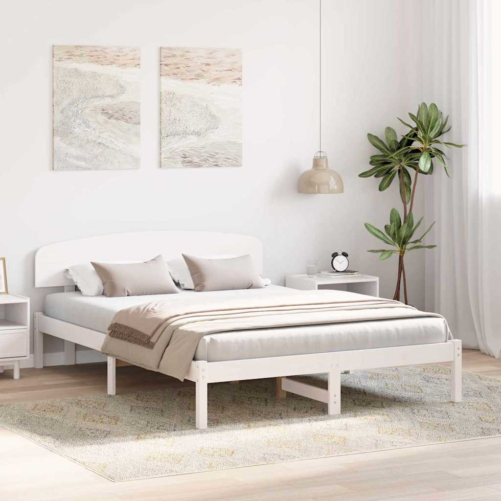 Struttura del letto Bianco 150 x 200 cm Pino massello | homemem39