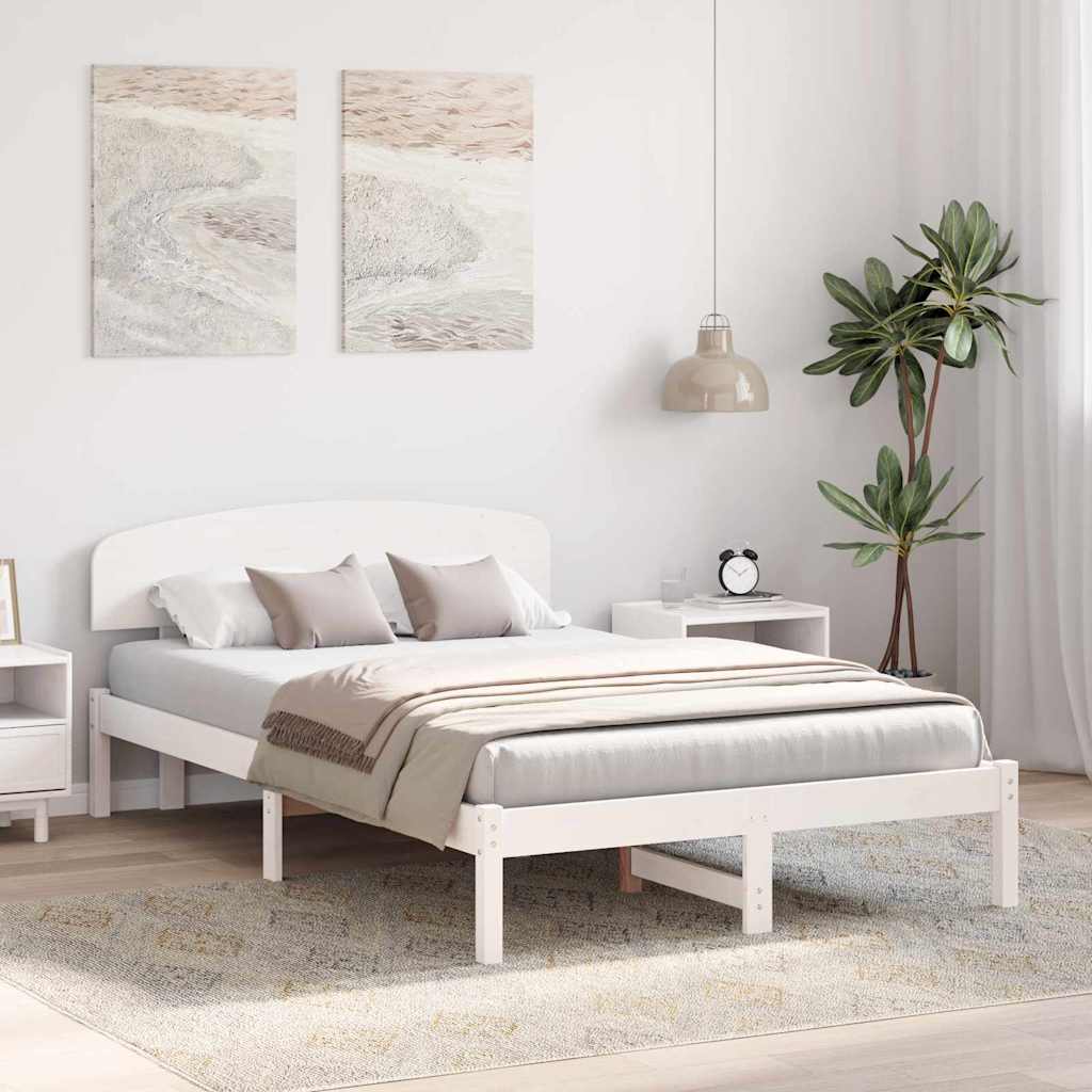 Struttura del letto Bianco 135 x 190 cm Pino massello | homemem39