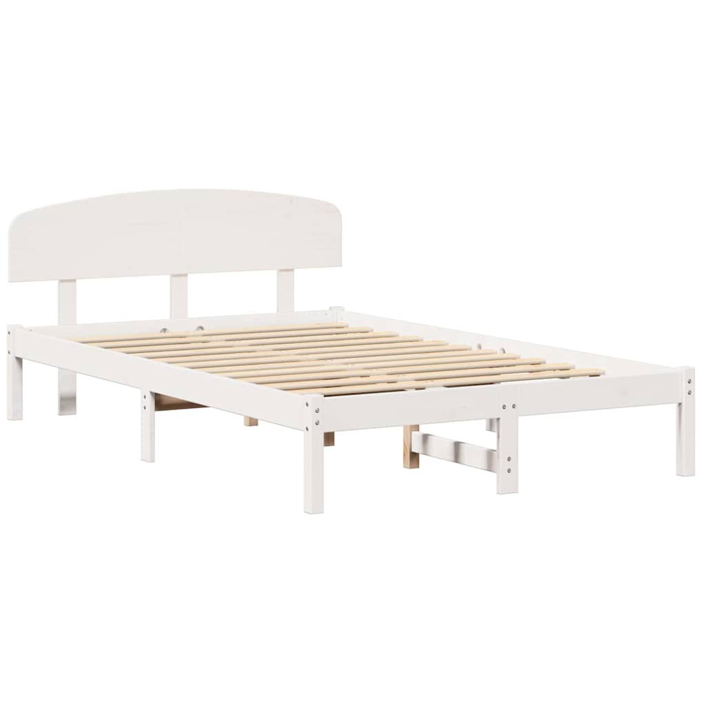 Struttura del letto Bianco 135 x 190 cm Pino massello | homemem39