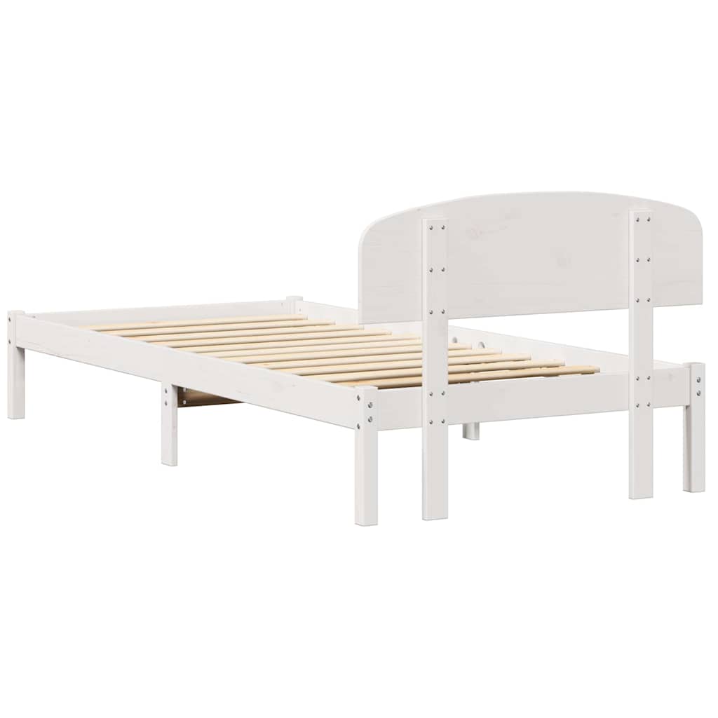 Struttura del letto Bianco 100 x 200 cm Pino massello | homemem39