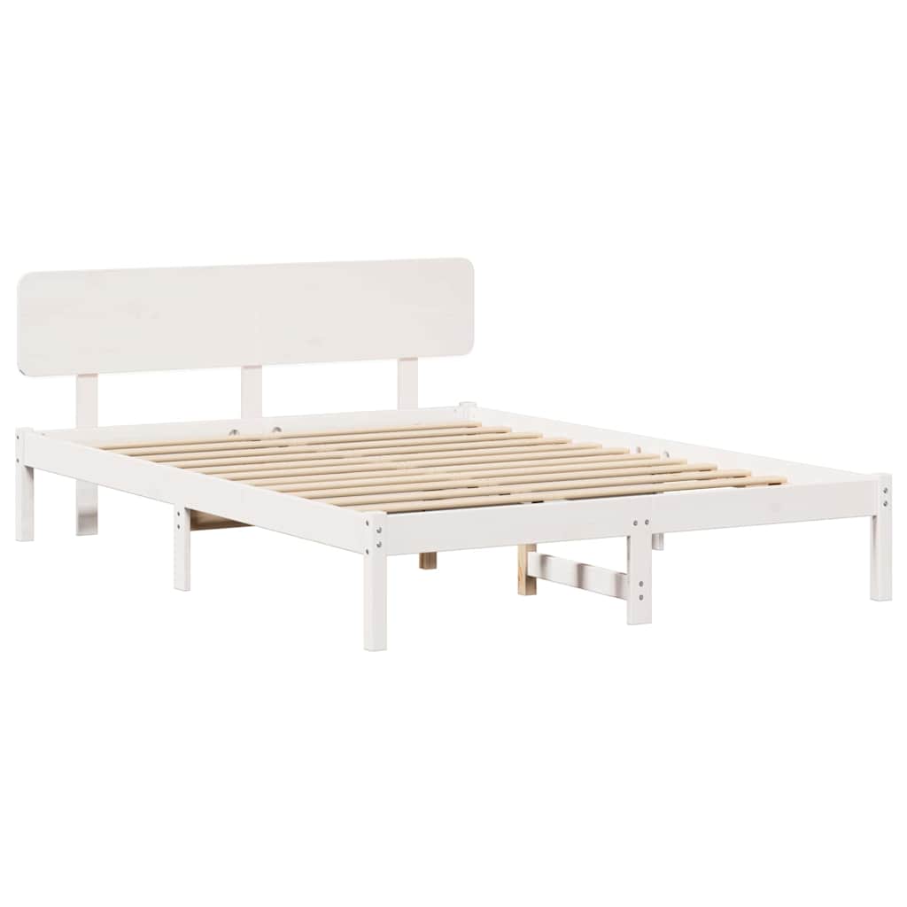Struttura del letto Bianco 200 x 200 cm Pino massello | homemem39