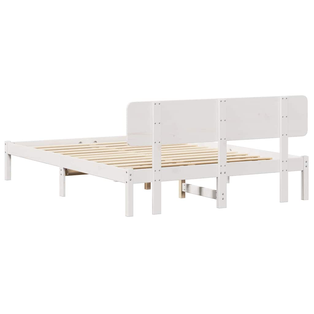 Struttura del letto Bianco 200 x 200 cm Pino massello | homemem39