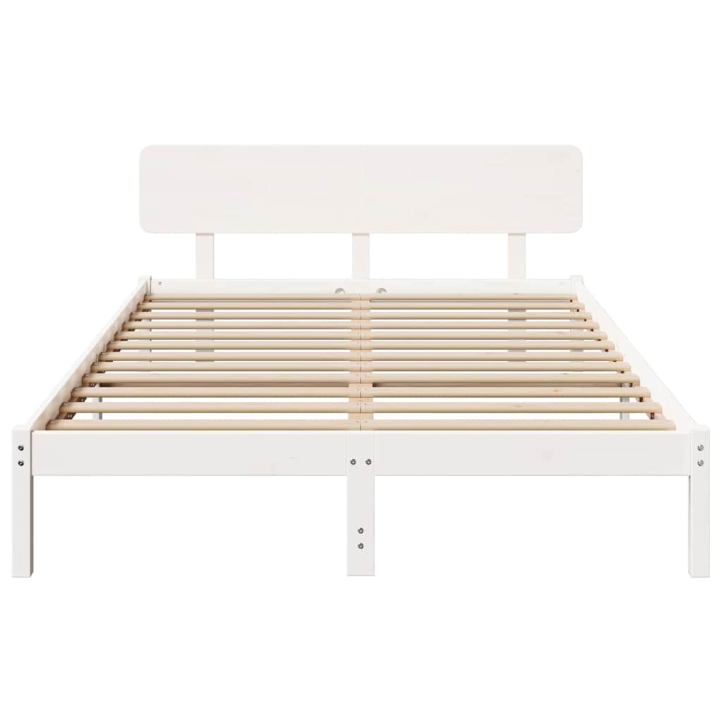 Struttura del letto Bianco 200 x 200 cm Pino massello | homemem39