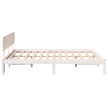 Struttura del letto Bianco 200 x 200 cm Pino massello | homemem39
