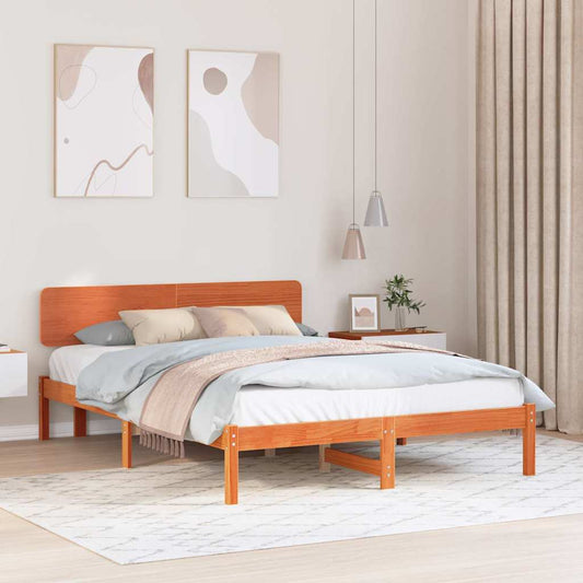 Struttura del letto Marrone cerato 200 x 200 cm Pino massello | homemem39