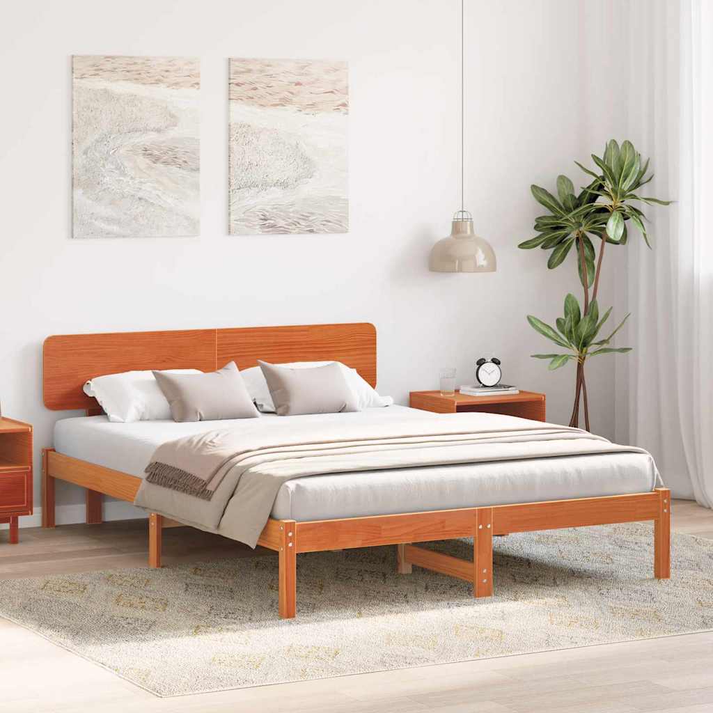 Struttura del letto Marrone cerato 200 x 200 cm Pino massello | homemem39
