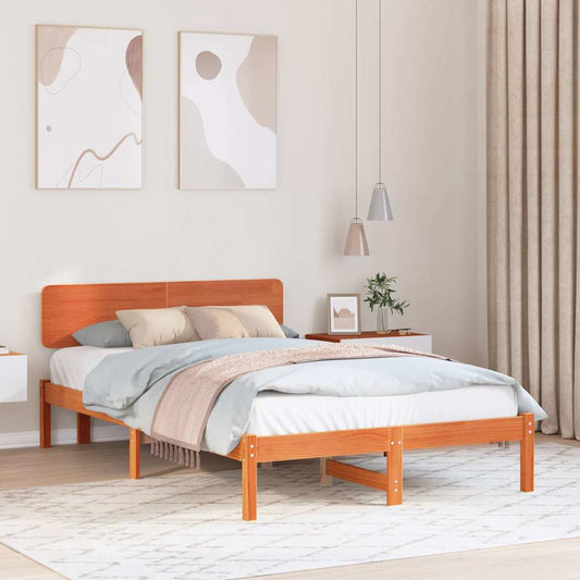 Struttura del letto Marrone cerato 140 x 190 cm Pino massello | homemem39