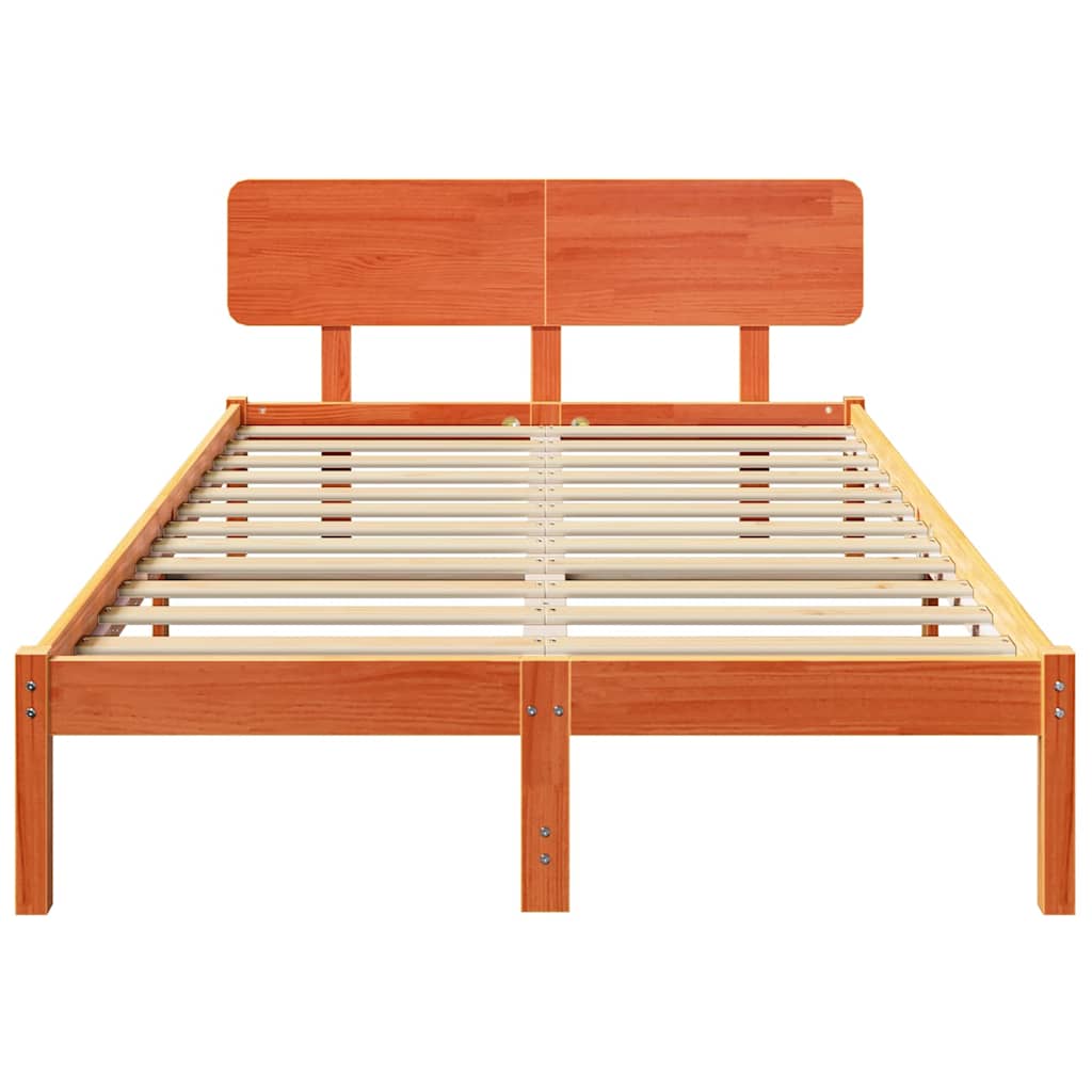 Struttura del letto Marrone cerato 140 x 190 cm Pino massello | homemem39