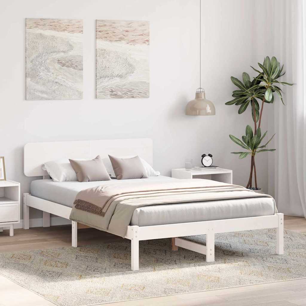 Struttura del letto Bianco 135 x 190 cm Pino massello | homemem39