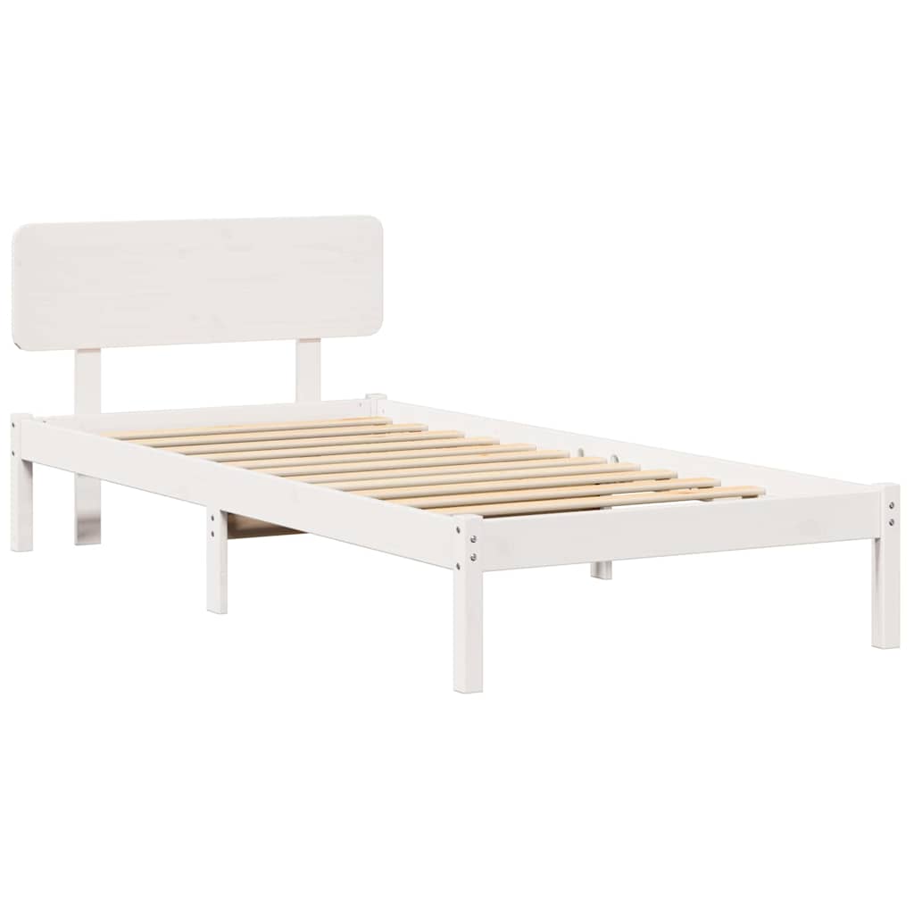 Struttura del letto Bianco 100 x 200 cm Pino massello | homemem39