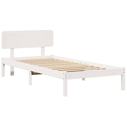 Struttura del letto Bianco 100 x 200 cm Pino massello | homemem39