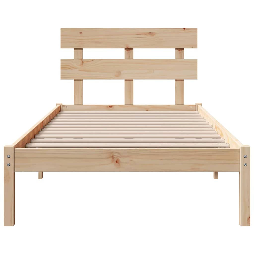 Struttura del letto Marrone 100 x 200 cm Legno massello di pino | homemem39