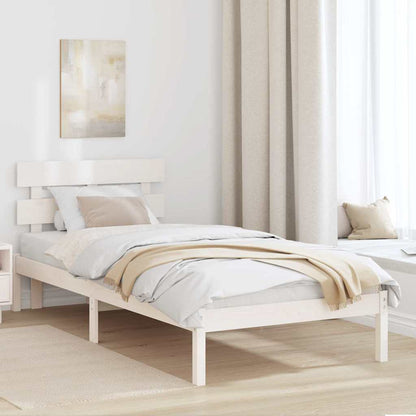 Struttura del letto Bianco 100 x 200 cm Legno massello di pino | homemem39