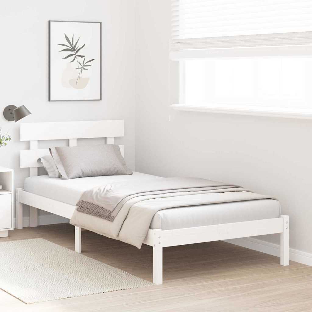 Struttura del letto Bianco 100 x 200 cm Legno massello di pino | homemem39