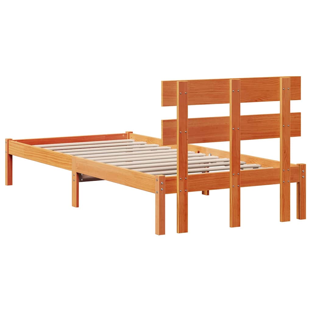 Struttura del letto Marrone 100 x 200 cm Legno massello di pino | homemem39