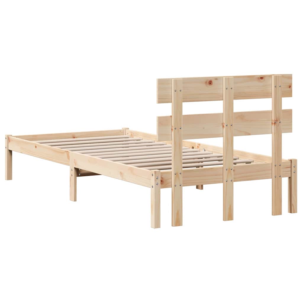 Struttura del letto Marrone 90 x 190 cm Legno massello di pino | homemem39