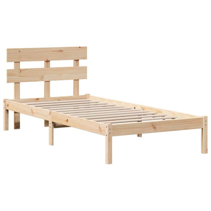 Struttura del letto Marrone 75 x 190 cm Legno massello di pino | homemem39