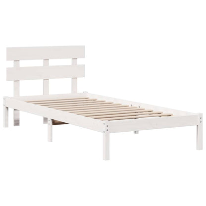 Struttura del letto Bianco 75 x 190 cm Legno massello di pino | homemem39