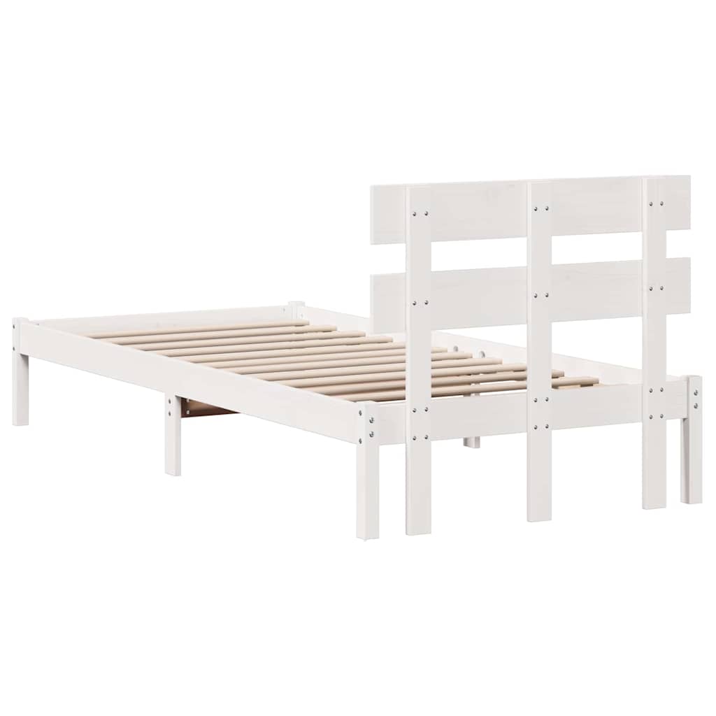 Struttura del letto Bianco 75 x 190 cm Legno massello di pino